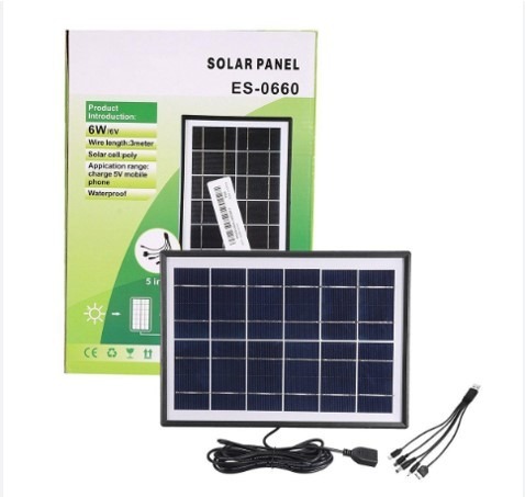 פאנל סולארי 6V עד 6W עם סט מחברים