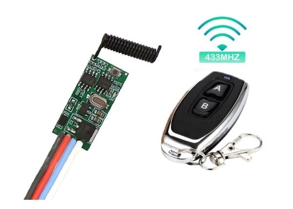 ערכת RF 433MHz שלט 2 לחצנים ומקלט עם מיתוג לצרכן