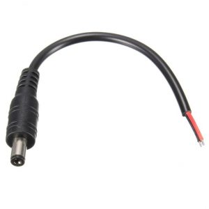מחבר זכר DC 5.5X2.5  עם כבל 10 ס"מ