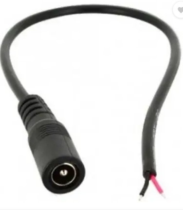 מחבר נקבה DC 5.5X2.5  כבל 10 ס"מ