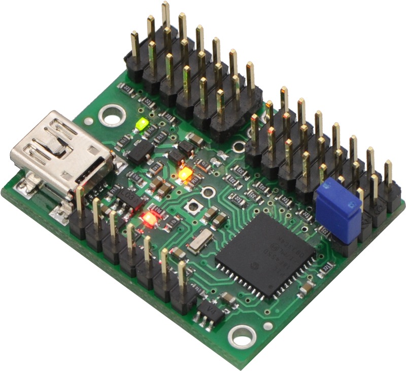 דוחף זרם Mini Maestro עד 12 מנועי סרוו טוריים
