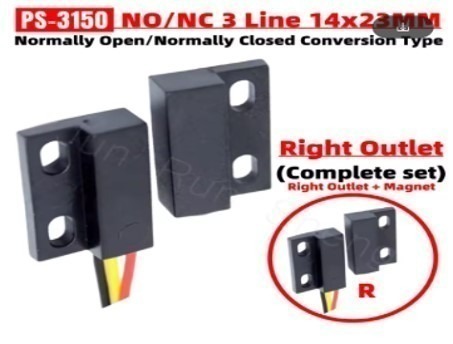 חיישן מגנט לדלת/חלון NO + NC חוטים יוצאים לימין