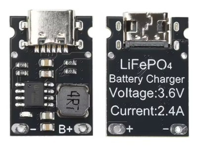 מודול טעינת סוללת ליתיום  LiFePO4 עם הגנה מחבר Type C
