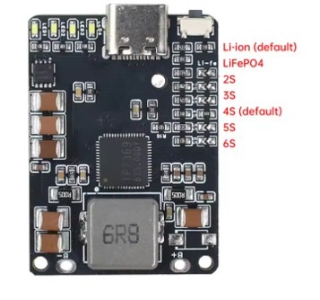 מודול מעלה מתח לטעינת מארז סוללות ליתיום Li-ion/LiFePO4 עם מחבר Type C – תמונה 2