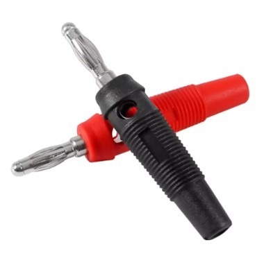 זוג מחברי בננה 4 מ"מ זכר בהברגה לזרם גבוה