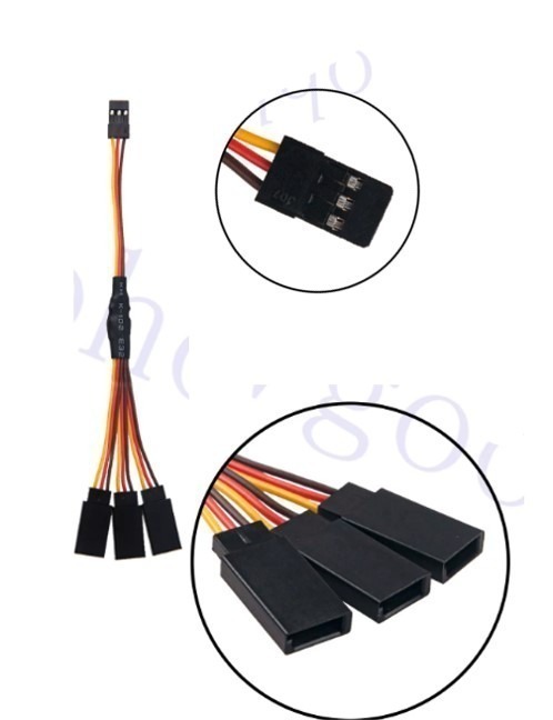 כבל מאריך מפצל לשלושה מנועי סרוו 150 מ"מ