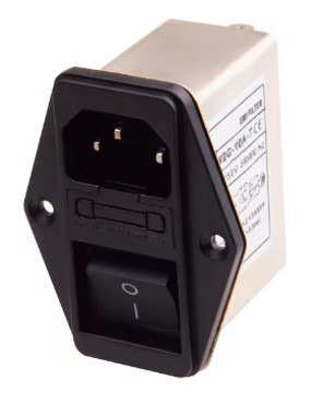 מחבר שקע קוקמקום עם פינים מסנן EMI עם מתג הפעלה ונתיך הגנה