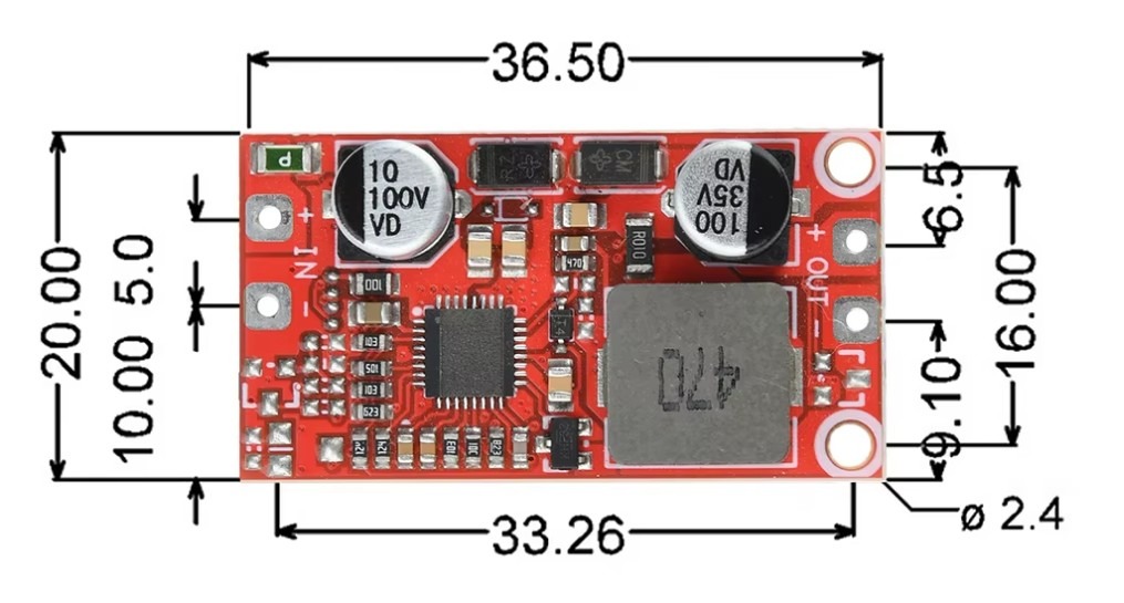 מודול מוריד מתח CR100A3 מייצב ל- 12V – תמונה 2