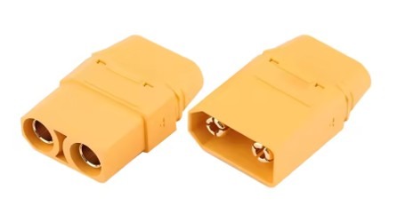 מחבר XT-90 זכר ונקבה עם כיסוי פיני הלחמה