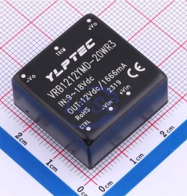 ממיר DC-DC מבודד VRB1212YMD-20WR3 מוצא 12V עד 20W