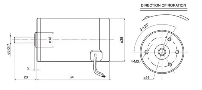 מנוע ZYTD 38 12V DC עד 4000 סל"ד – תמונה 2