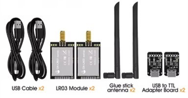 ערכת LR03 צמד משדר/מקלט LoRa בתדר 917Mhz
