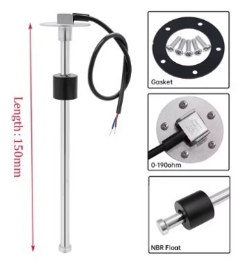 חיישן מצוף התנגדות מפלס נוזל 150 מ"מ