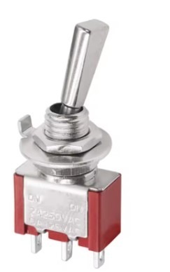 מפסק טוגל קפיצי 3 מצבים קוטב אחד (ON)-ON)-OFF)