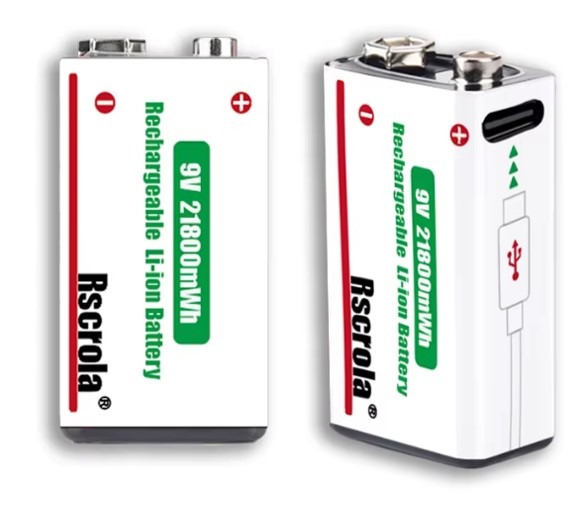 סוללה נטענת 9V 350mAh