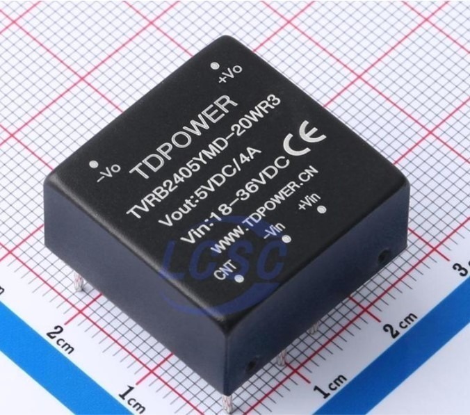 ממיר DC-DC מבודד  TVRB2405YMD-20WR3 מוצא 5V עד 20W