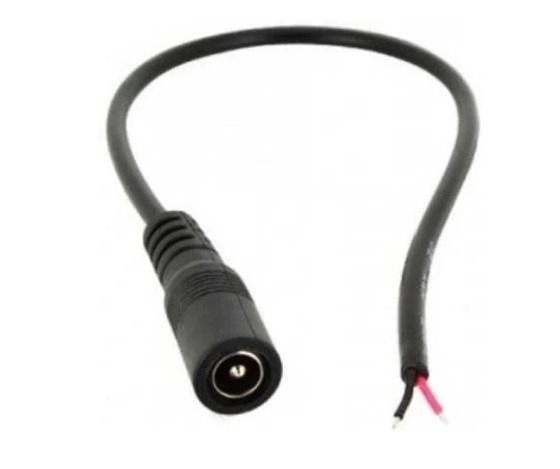 מחבר DC 5.5X2.5 נקבה עם חוטים 0.3מ"מ באורך 30 ס"מ