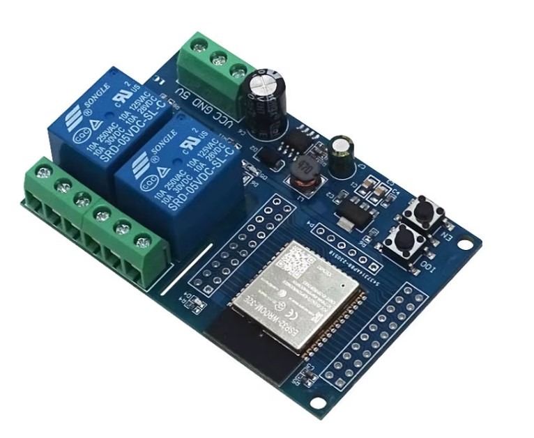 מודול 2 ממסרים בשליטת מיקרו-בקר ESP32-Wroom