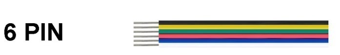 כבל 6 חוטים 22AWG לפס לדים RGBWY