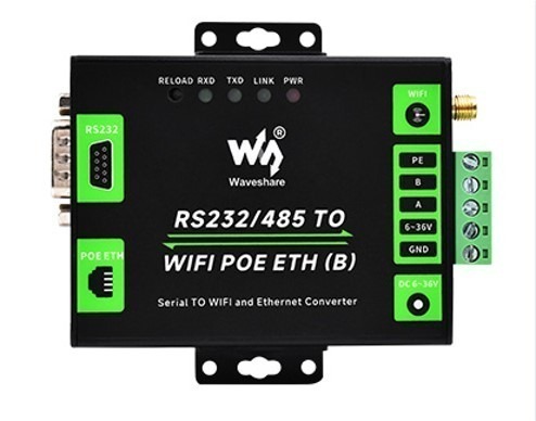ממיר תקשורת טוריות  RS232 / RS485 -  WiFi & Ethernet עם POE