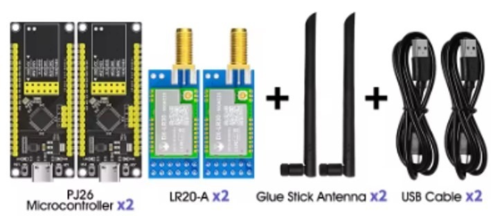 ערכת DX-LR30  צמד משדר/מקלט LoRa עם לוחות פיתוח מבוססי STM בתדר 433Mhz