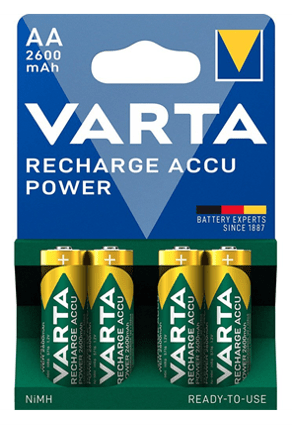4 סוללות נטענות AA 1.2v 2600mAh NiMH