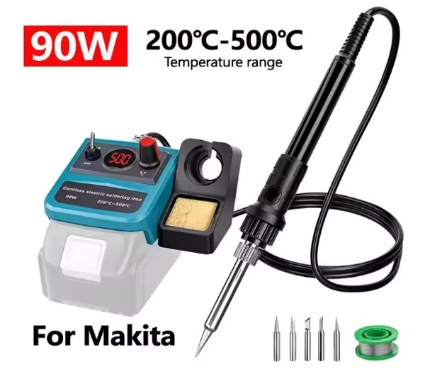 ערכת מלחם 90W מסוללת מקיטה 18V טמפרטורה מתכווננת