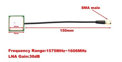 אנטנת GPS קרמית אורך 15 ס"מ מחבר SMA – תמונה 4